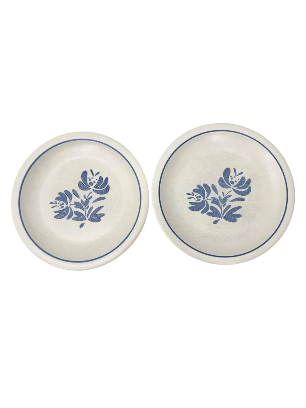 PFALTZGRAFF YORKTOWNE BLUE FLORAL STONEWARE DINNER PLATES SET OF 2 -10.25